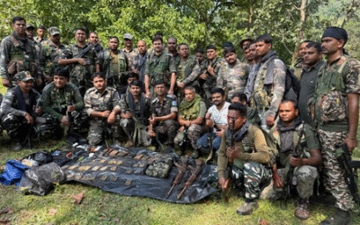 Huge Cache of Arms Seized from Maoist Hideouts in Jharkhand’s Hazaribagh